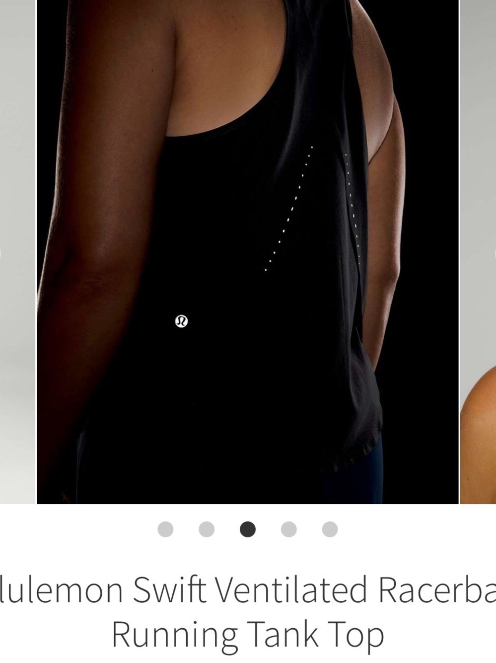 lululemon athletica Black Swift Ventilated Racerback Tank
